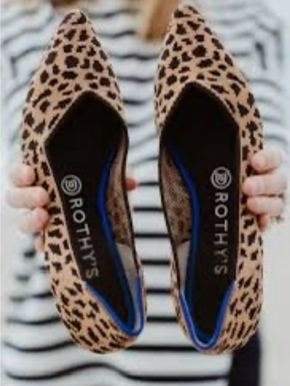 Rothy’s Leopard Points Flats Size 7 Excellent Used Condition Discontinued Print